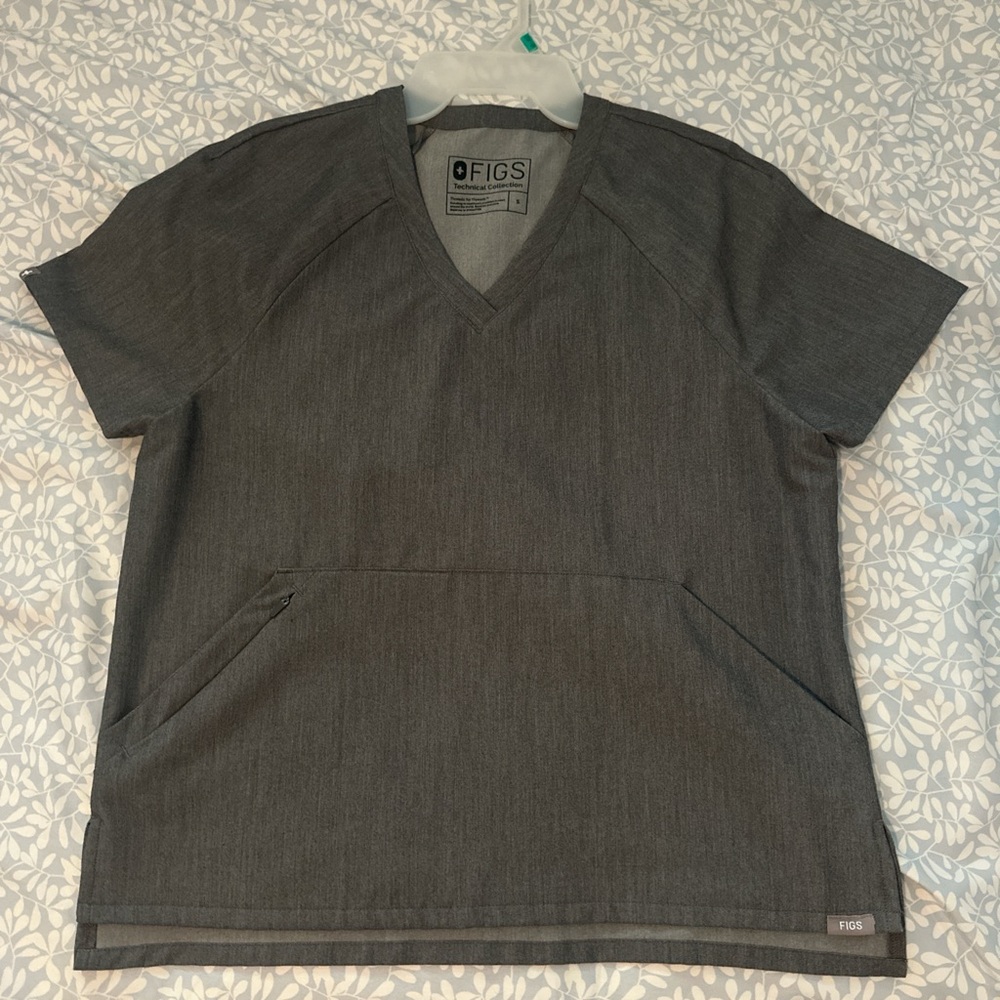 Figs Graphite Scrub Top S